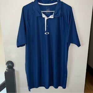 Oakley Men’s Blue & White Ohydrolix Golf Polo - XL